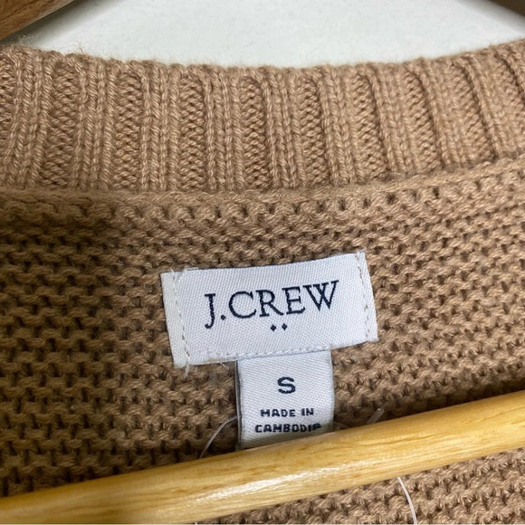 J. Crew Factory Tan Wool Blend Classic Crewneck Sweater Size Small - Picture 6 of 11